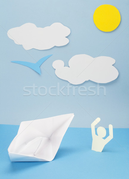 Foto stock: Ajudar · solicitar · colagem · papel · áspero · superfície