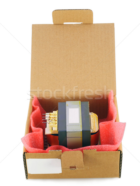 Stock fotó: Karton · csomagol · elektronikus · fölösleges · alkatrészek · igazi