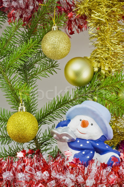 Neue Jahre Kugeln Schneeball Weihnachten golden Stock foto © vavlt