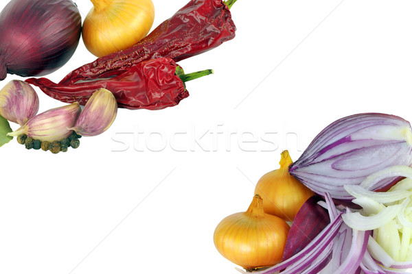 Onions and pepers card Stock photo © vavlt