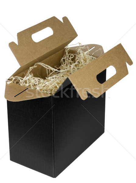 Black opened  box for bottles Stock photo © vavlt