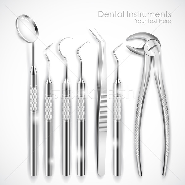 Equipamentos odontológicos ilustração conjunto realista saúde medicina Foto stock © vectomart