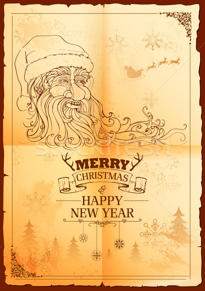 Santa Claus in Merry Christmas and Happy New Year banner Stock photo © vectomart