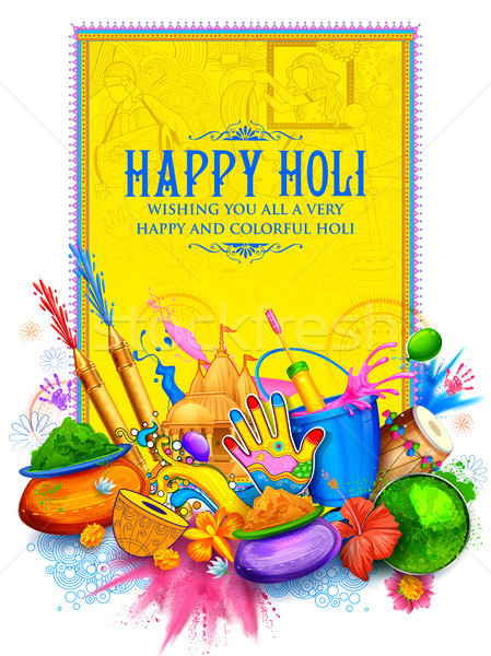 Stock photo: Happy Holi Background for Festival of Colors celebration greetings