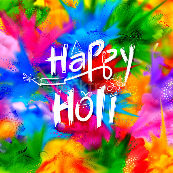 Happy Holi background for color festival of India celebration greetings Stock photo © vectomart