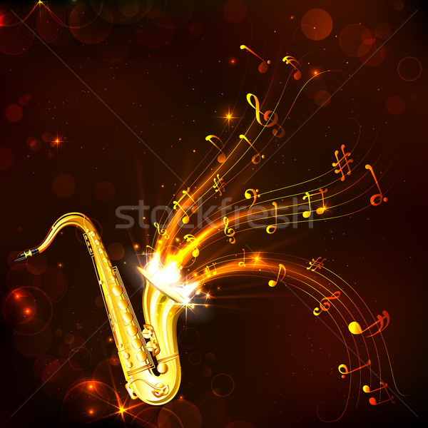 Foto stock: Música · sintonia · saxofone · ilustração · ondulado · fundo