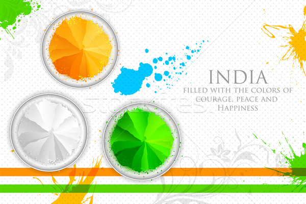 Kolory Indie ilustracja tricolor indian banderą Zdjęcia stock © vectomart