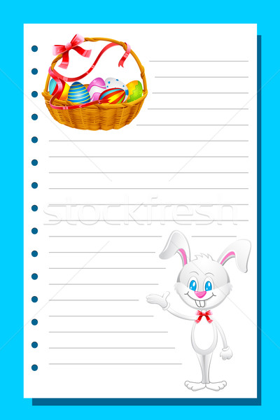 Eater card with Bunny and Eggs Stock photo © vectomart