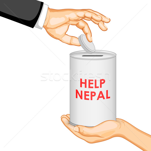 ネパール 地震 2015 ヘルプ 実例 寄付 ストックフォト © vectomart