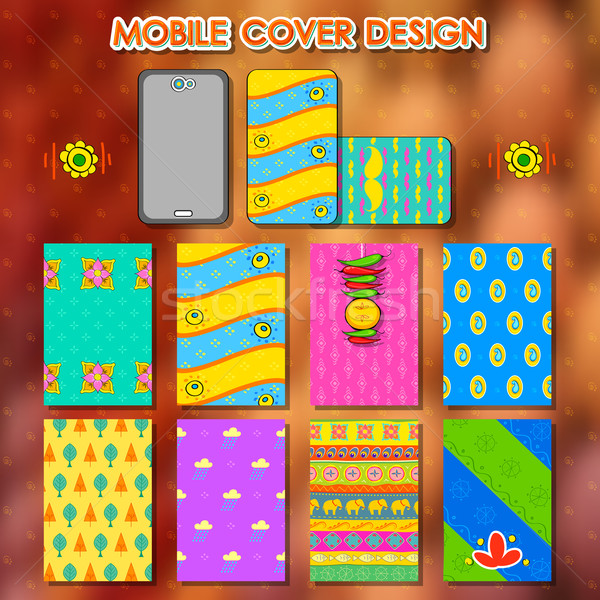 Indian kitsch style mobile cover template Stock photo © vectomart
