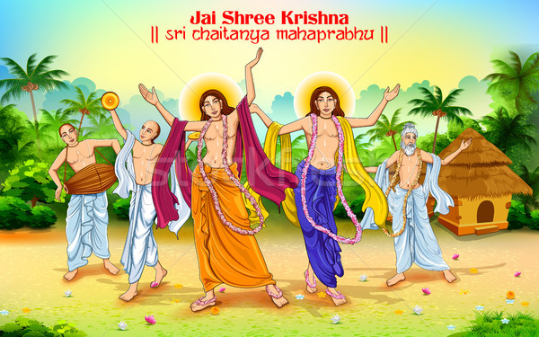 Devoção krishna feliz festival ilustração projeto Foto stock © vectomart