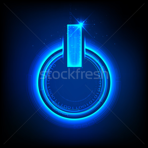 Poder botão binário ilustração abstrato fundo Foto stock © vectomart