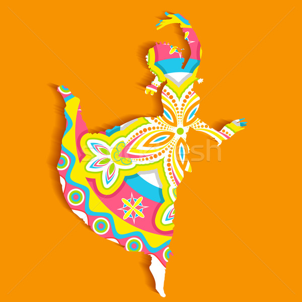 印度 經典 舞蹈家 插圖 女子 商業照片 © vectomart