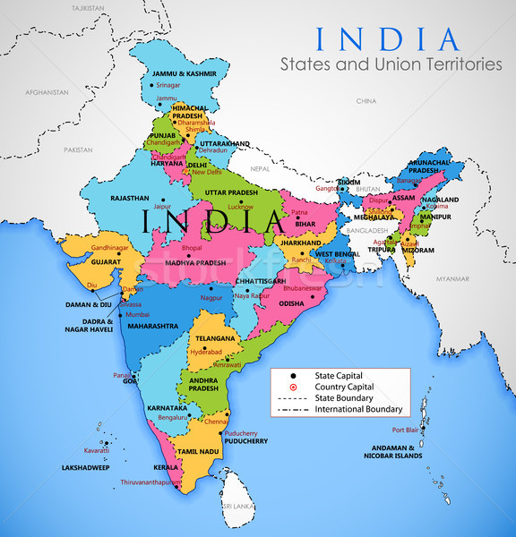 подробный карта Индия Азии стране Сток-фото © vectomart