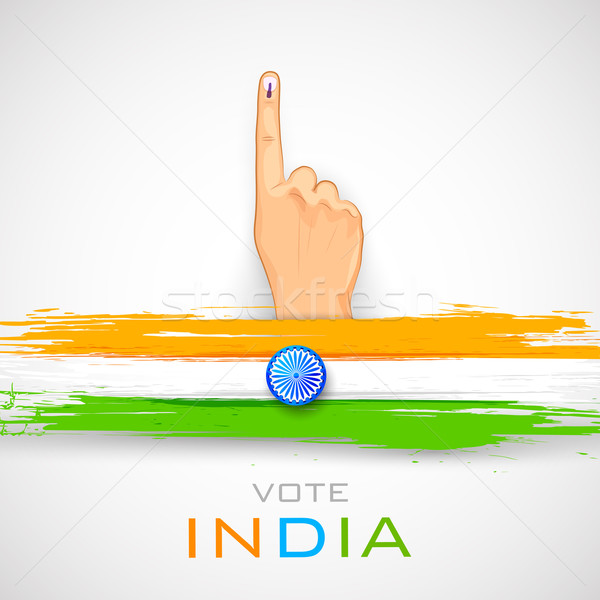 Hand with voting sign of India Stock photo © vectomart