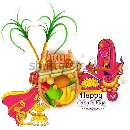 Burning watercolor diya on Happy Diwali Holiday background for light festival of India Stock photo © vectomart