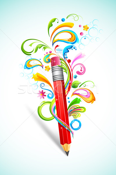 Floral Pencil Stock photo © vectomart