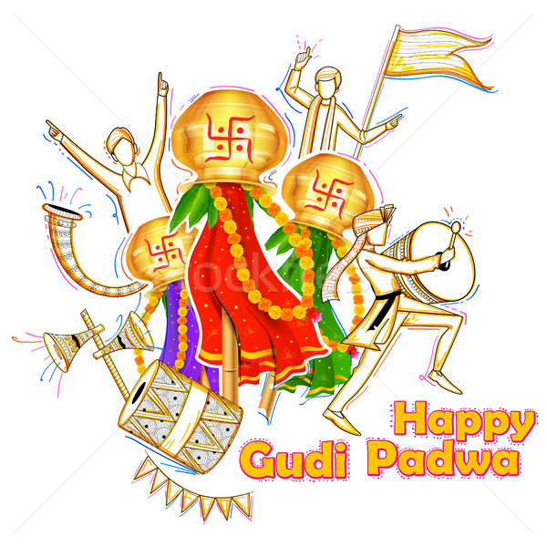 Gudi Padwa celebration of India Stock photo © vectomart