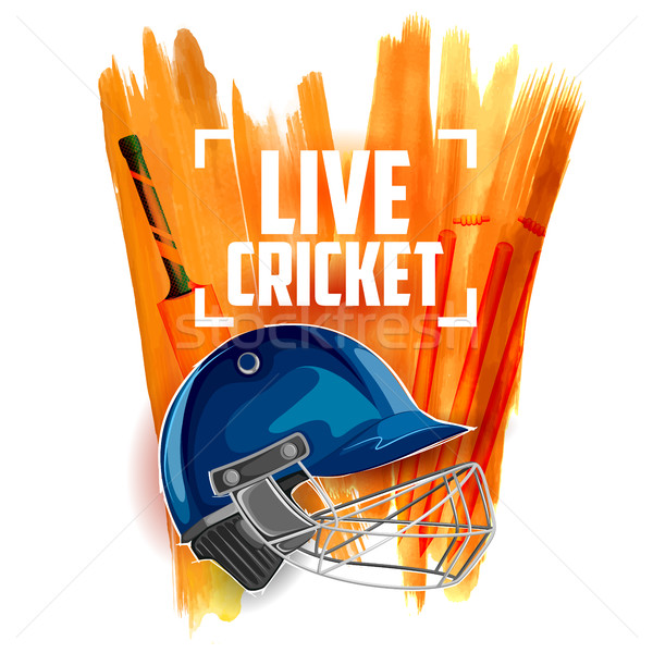 Jugador casco cricket deportes fondo campo Foto stock © vectomart