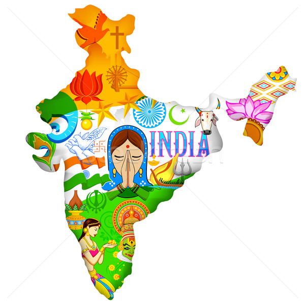 Cultura India illustrazione indian mappa Foto d'archivio © vectomart