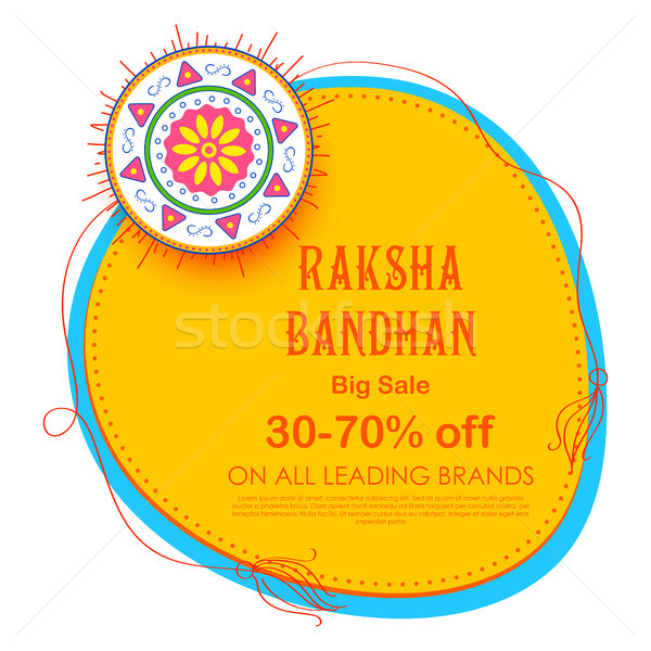 Sale and promotion banner poster with Decorative Rakhi for Raksha Bandhan, Indian festival of brothe Stock photo © vectomart