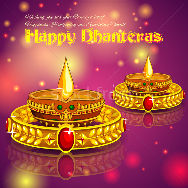 Happy Diwali jewelery promotion background with diya Stock photo © vectomart