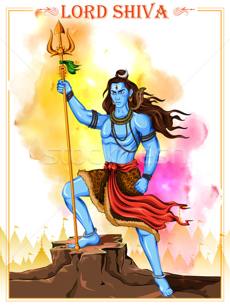 Shiva indiai Isten illusztráció istentisztelet erő Stock fotó © vectomart