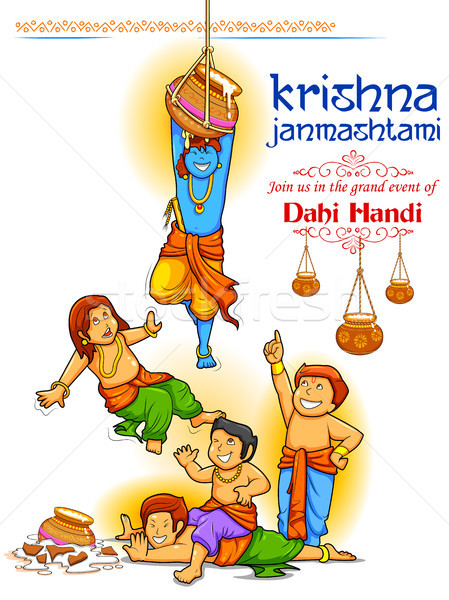 Krishna felice festival illustrazione sfondo dio Foto d'archivio © vectomart