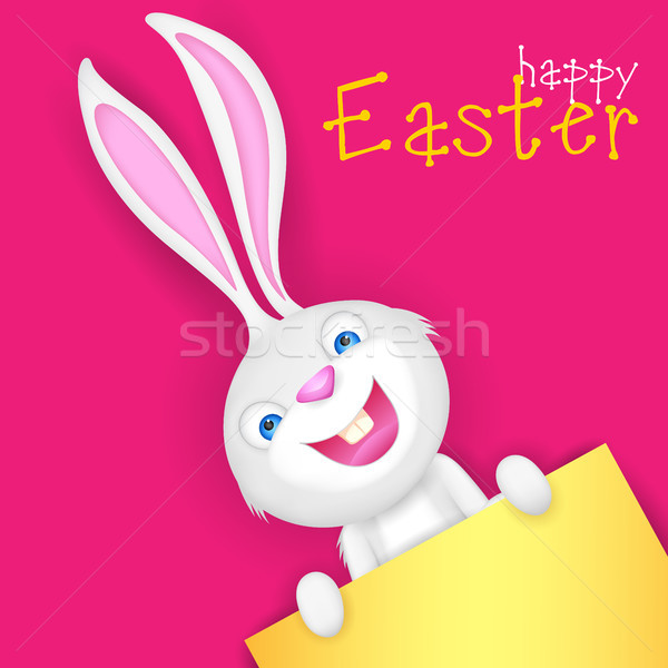 Easter bunny holding Blank Board Stock photo © vectomart