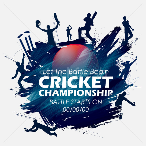 котелок играет крикет чемпионат спортивных иллюстрация Сток-фото © vectomart