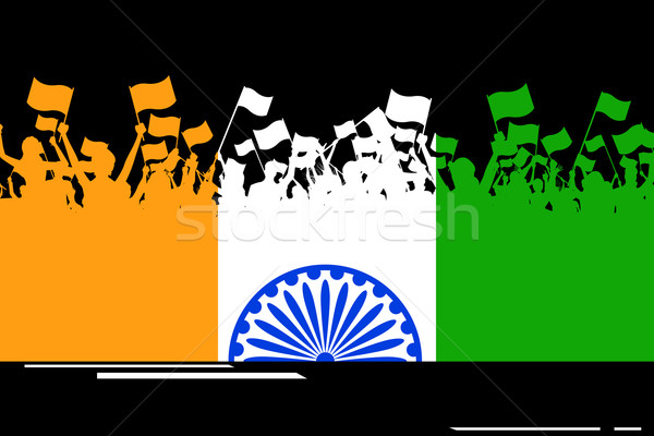 индийской иллюстрация гражданин флаг триколор Сток-фото © vectomart