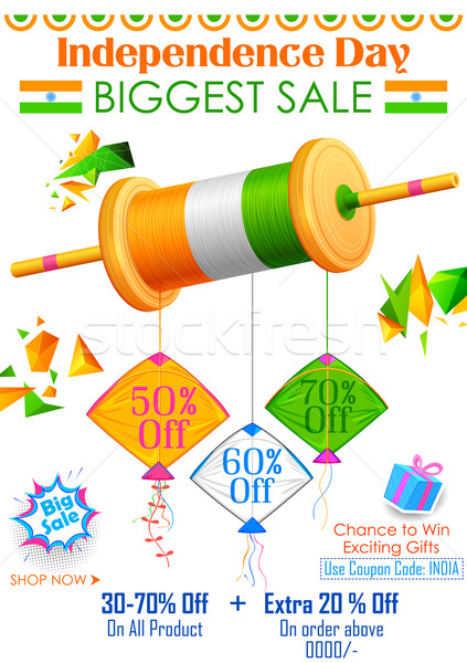 Tricolor kite on India banner with Indian flag Stock photo © vectomart