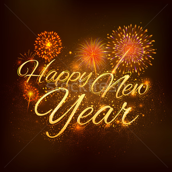 Happy New Year celebration abstract Starburst Seasons greetings background with firework Stock photo © vectomart