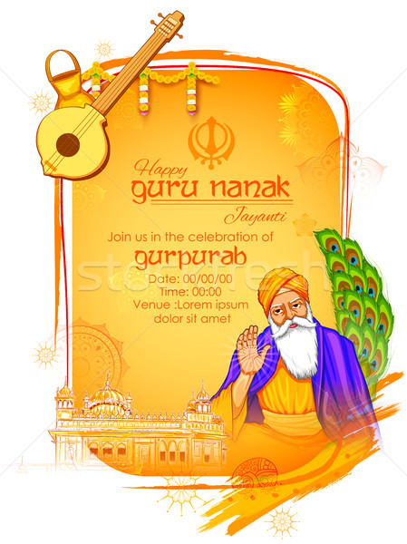 Fericit guru festival sikh celebrare ilustrare Imagine de stoc © vectomart