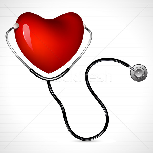 Estetoscopio corazón ilustración resumen médicos salud Foto stock © vectomart