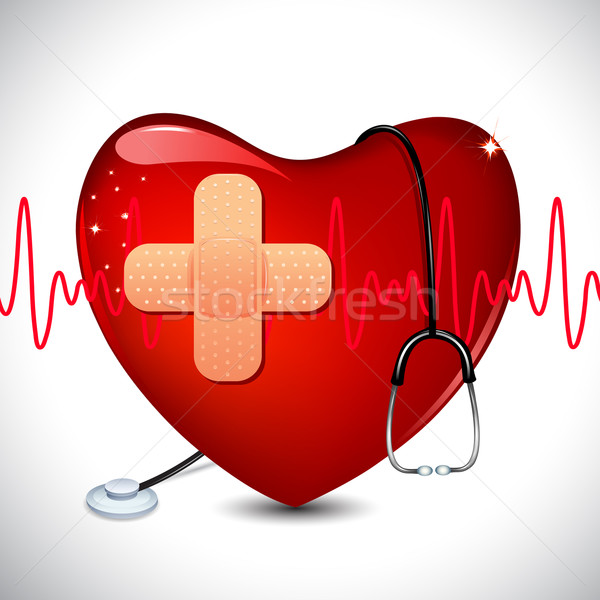 медицинской иллюстрация стетоскоп сердце здоровья фон Сток-фото © vectomart