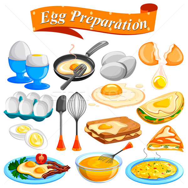 Different delicious Egg preparation Food dishes Stock photo © vectomart