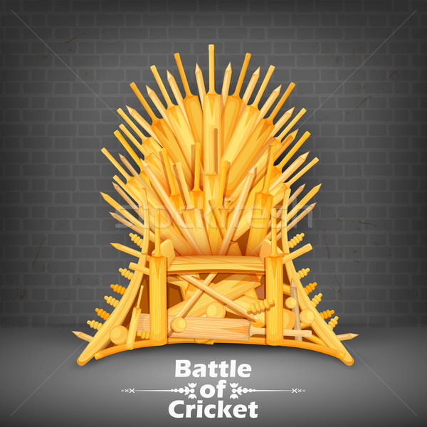 Throne made of Cricket bats Stock photo © vectomart