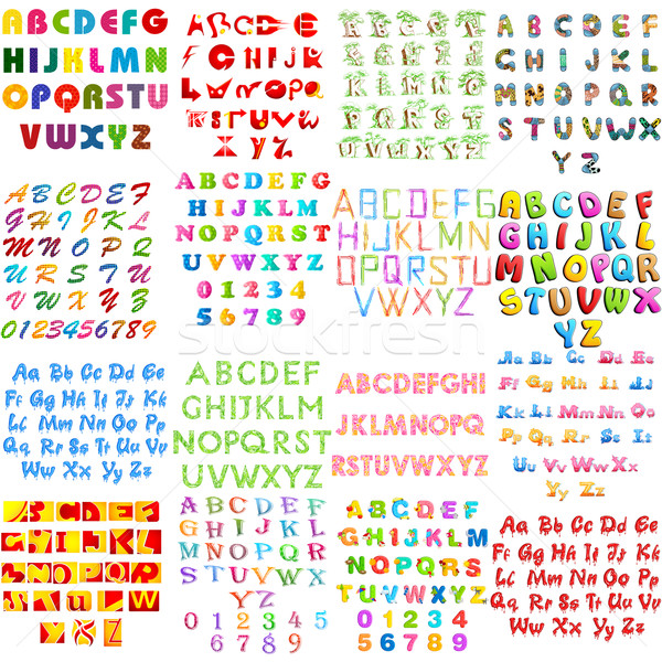 Engleză alfabet colectie ilustrare set diferit Imagine de stoc © vectomart