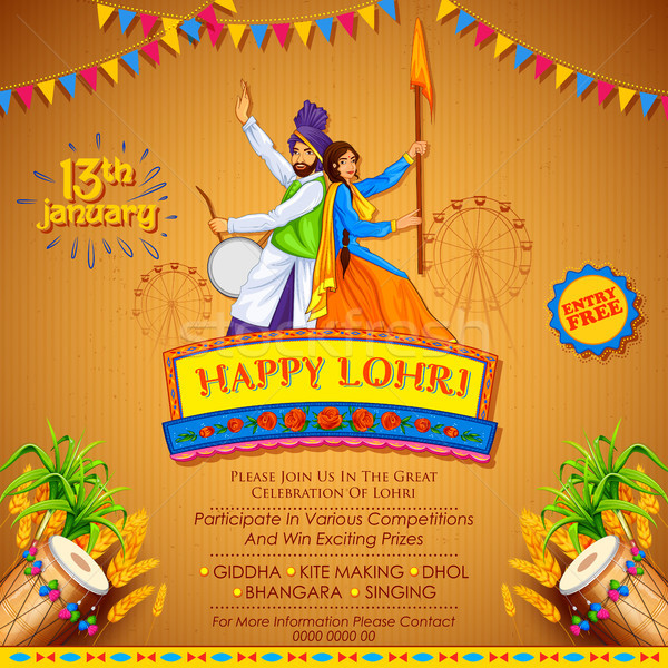 Happy Lohri holiday background for Punjabi festival Stock photo © vectomart