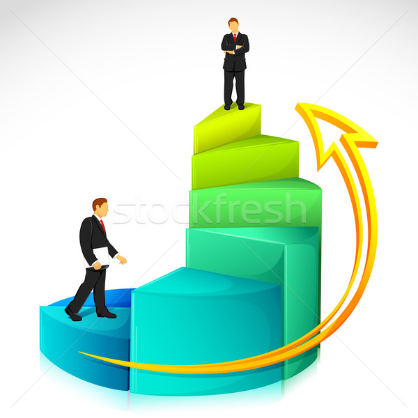 Businessman on Bar Graph Stock photo © vectomart