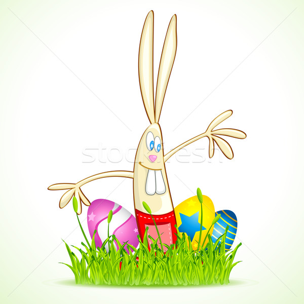 Ostern Ei Illustration Osterhase farbenreich Frühling Stock foto © vectomart