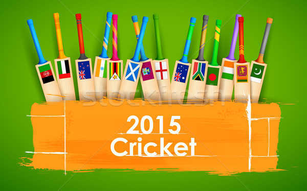 Foto stock: Cricket · bate · diferente · países · ilustración · fitness