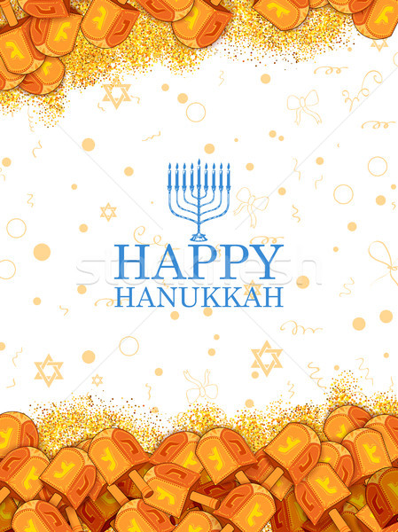 Happy Hanukkah, Jewish holiday background with dreidel Stock photo © vectomart