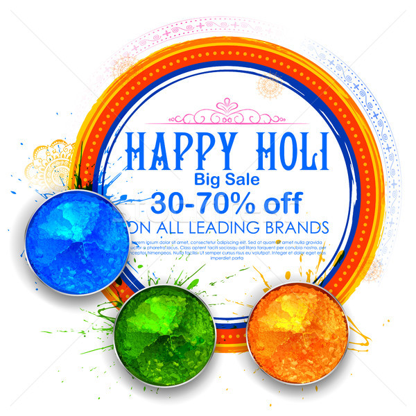 Stock photo: Happy Holi Advertisement Promotional backgroundd for Festival of Colors celebration greetings