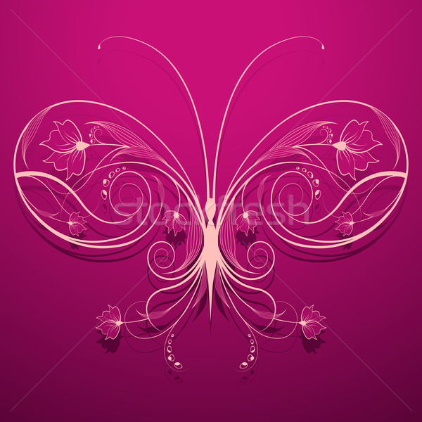 Floral Schmetterling Illustration abstrakten Tier schönen Stock foto © vectomart