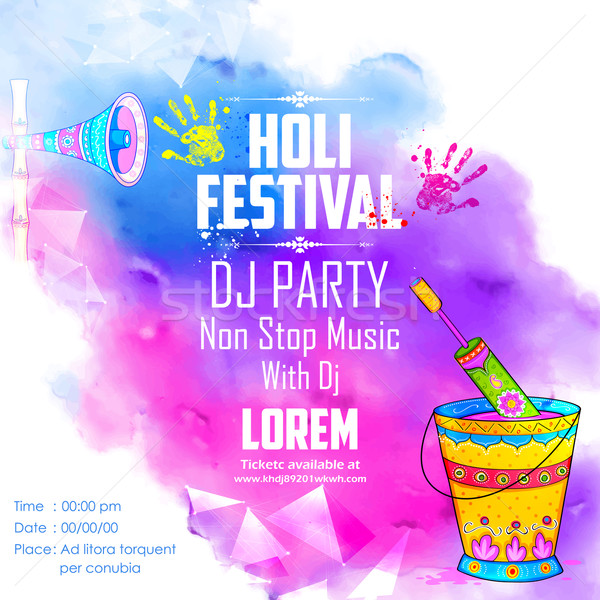 DJ party banner for Holi celebration Stock photo © vectomart