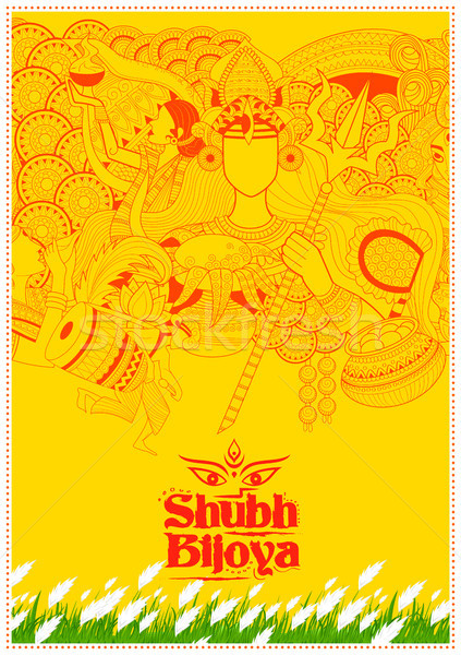 Goddess Durga in Subho Bijoya Happy Dussehra background Stock photo © vectomart
