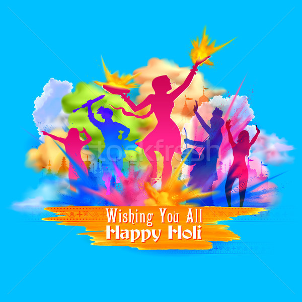 Happy Holi Background  for Festival of Colors celebration greetings Stock photo © vectomart