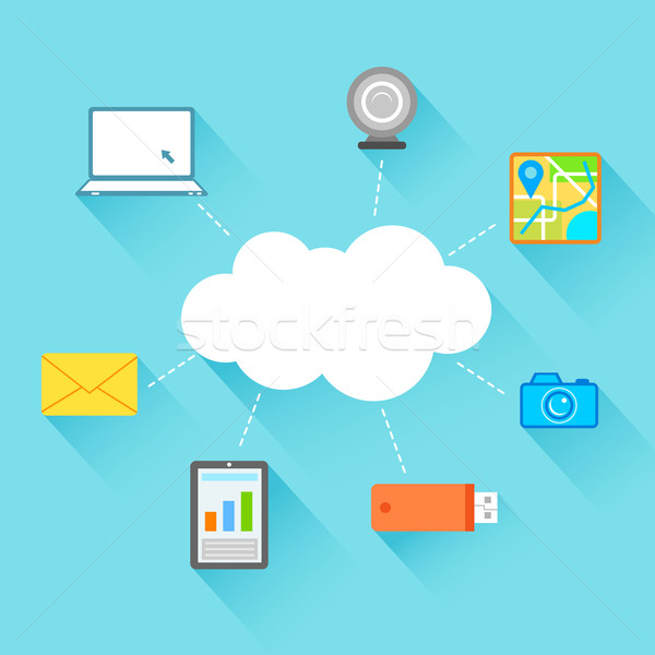 Technologie Design Cloud Computing Illustration Symbol Stock foto © vectomart